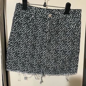 Corduroy Leopard print skirt
